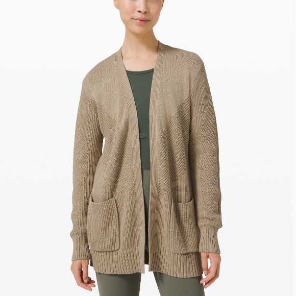 Lululemon cotton knit textured wrap in trench - Picture 1 of 5